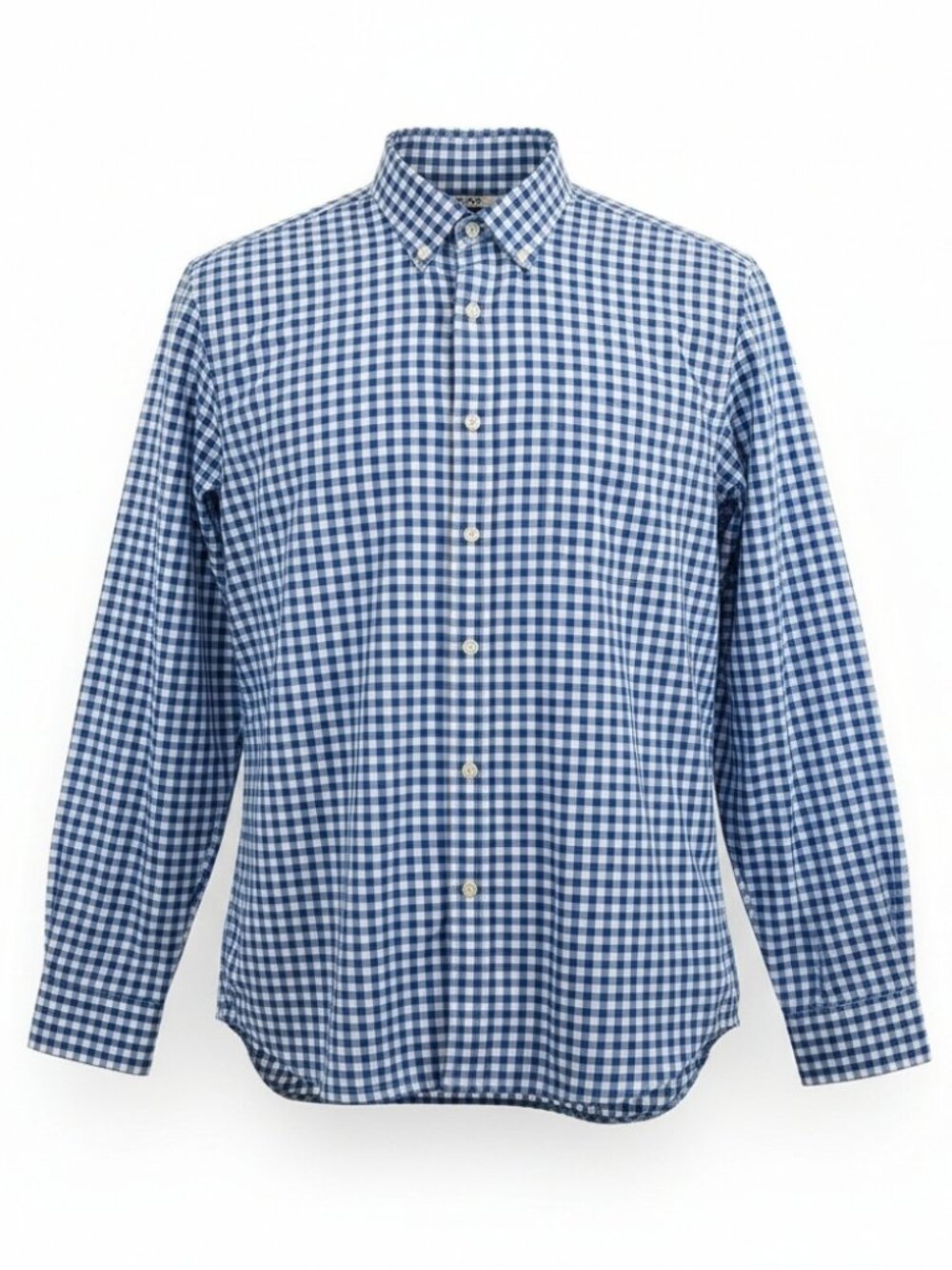 Uniqlo SZ XL Blue Gingham Long Sleeve Button Down Preppy Academia Shirt Cotton